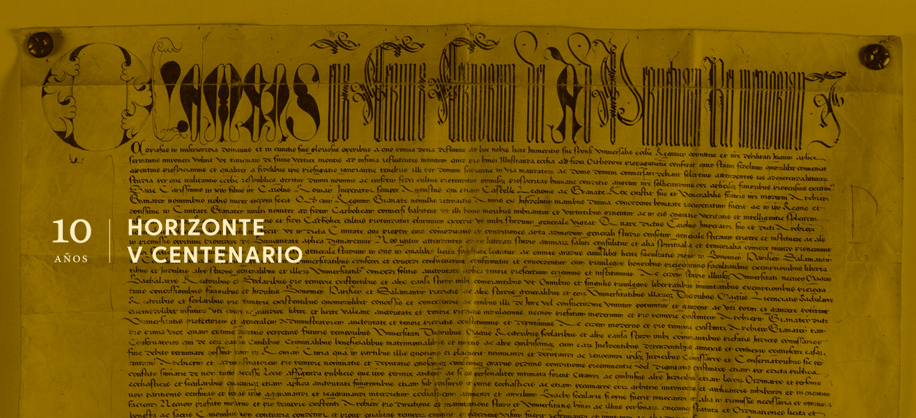 Horizonte V Centenario Composición con texto e imagen