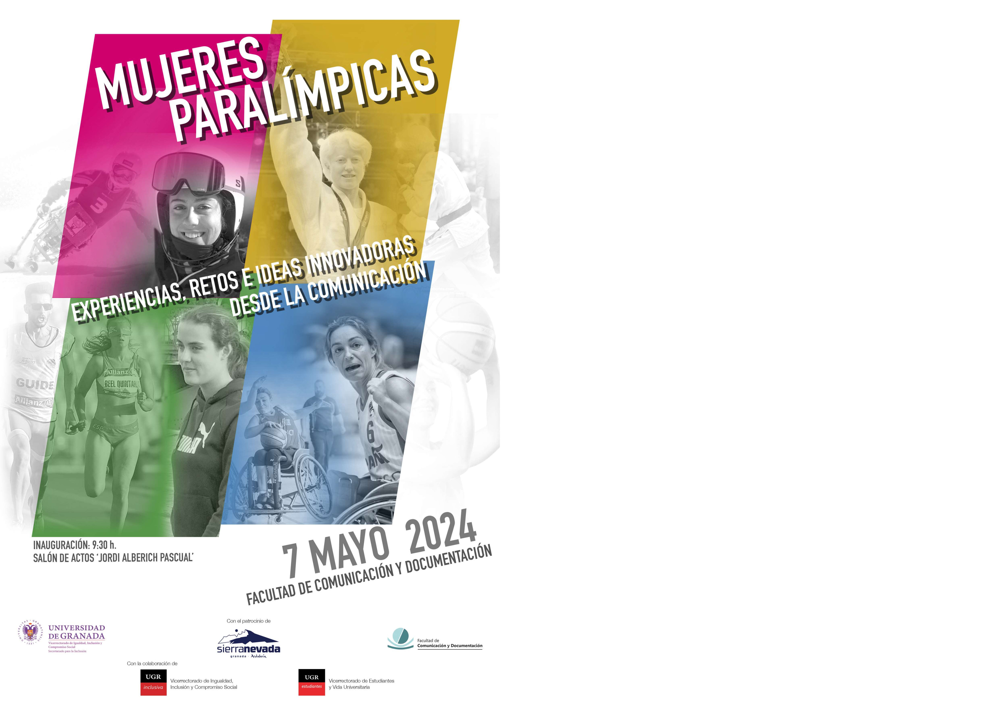 cartel “Mujeres Paralímpicas: experiencias, retos e ideas innovadoras desde la Comunicación”
