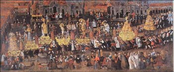 Anónimo. La procesión del Corpus (Cuzco, XVIII)