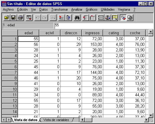 Datos de Excel importados