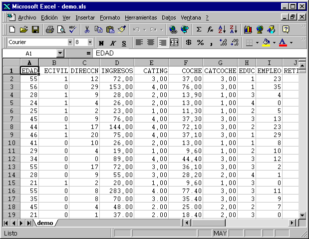 Archivo de Excel