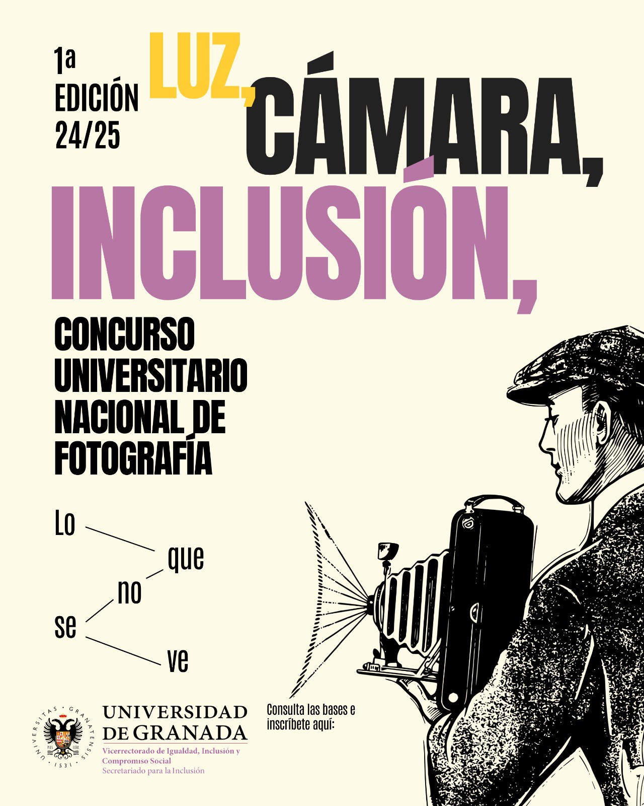 La UGR convoca la I Edición del Concurso Universitario Nacional de fotografía “Luz, Cámara, Inclusión”