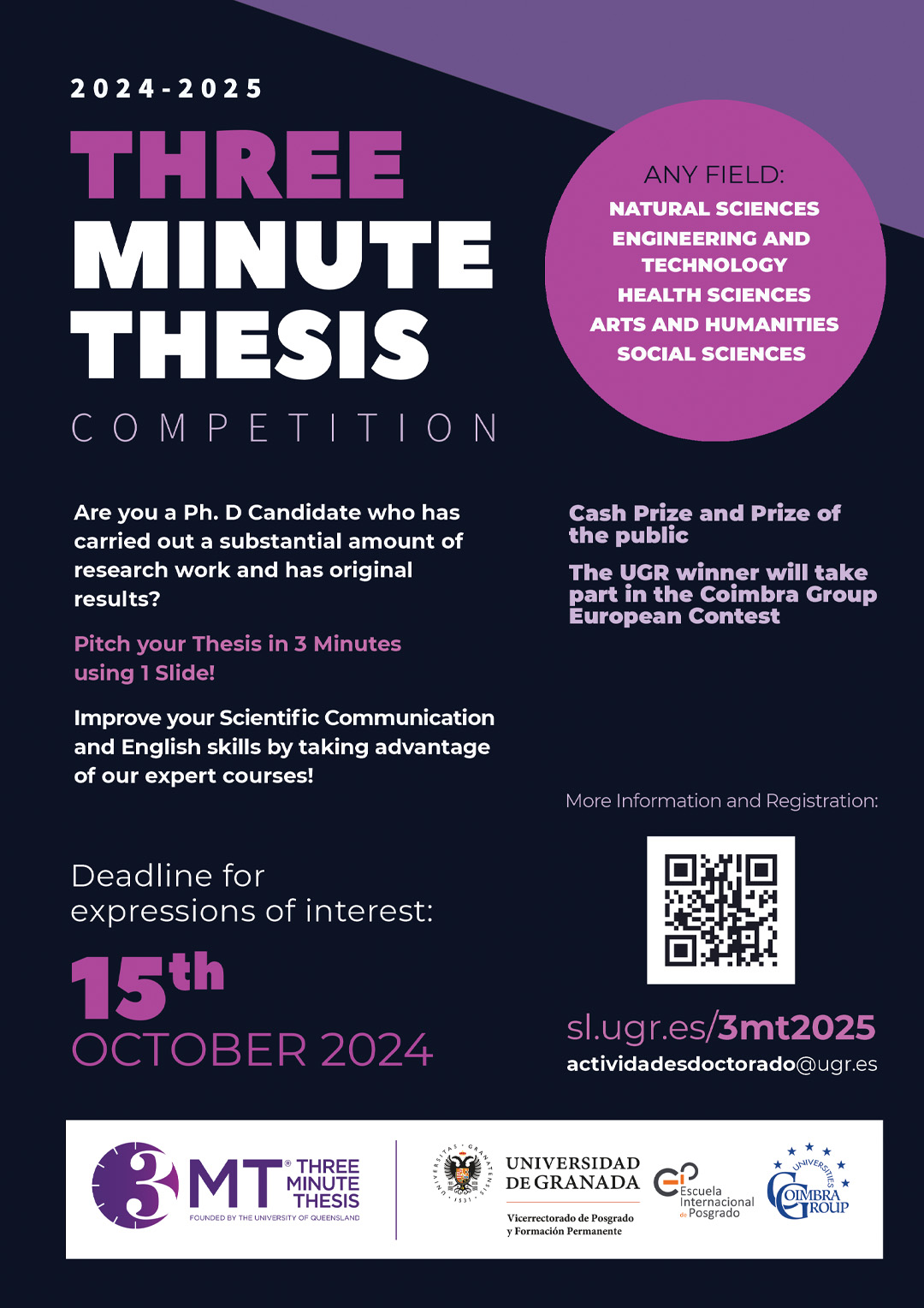 Abiertas las inscripciones para participar en el concurso internacional ‘Three Minute Thesis’