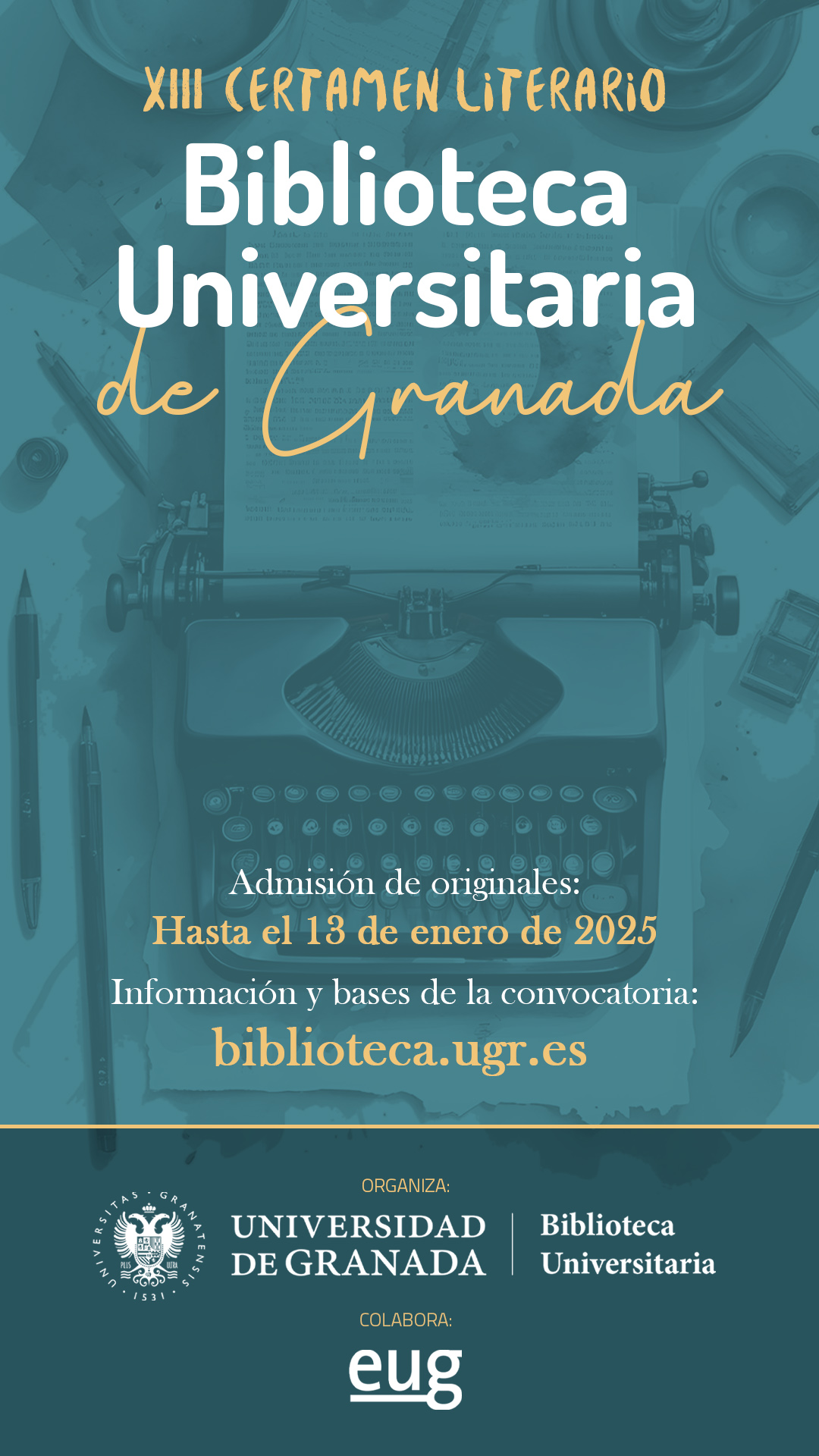 La Biblioteca Universitaria de Granada convoca la decimotercera edición de su certamen literario