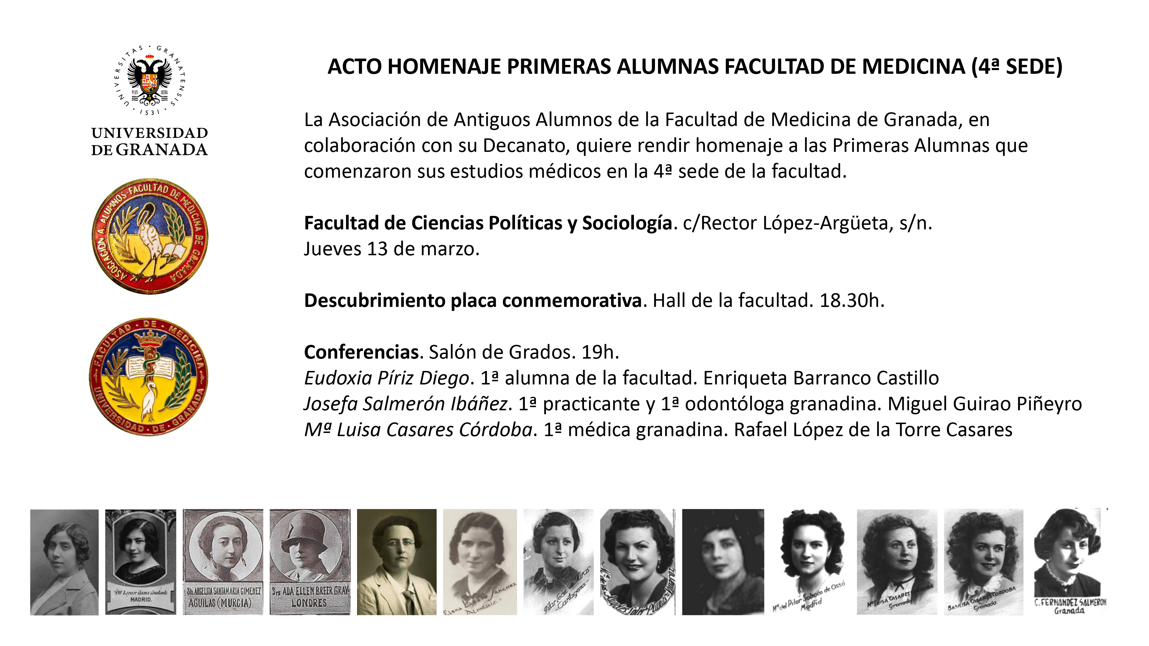 Homenaje a las primeras alumnas de la Facultad de Medicina